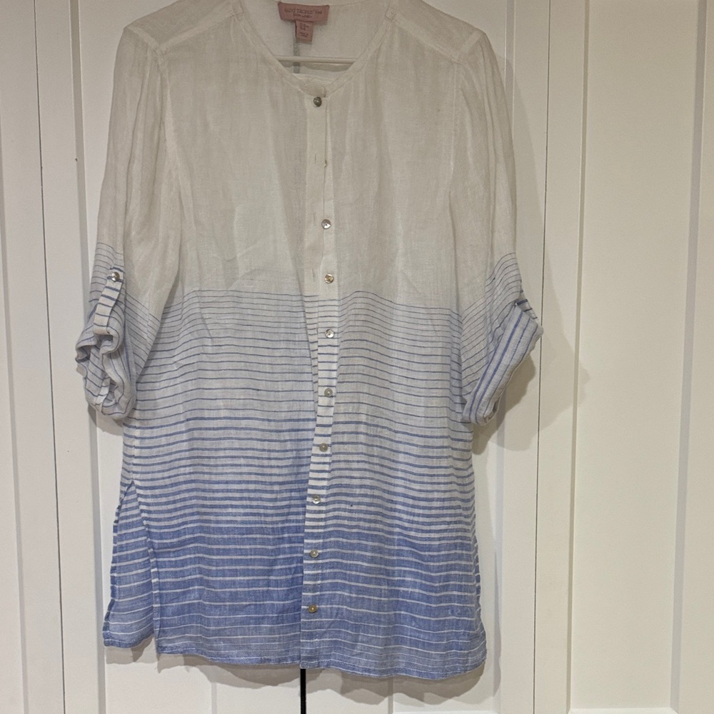 Saint Tropez West Gradient Blue and White Button Down Shirt